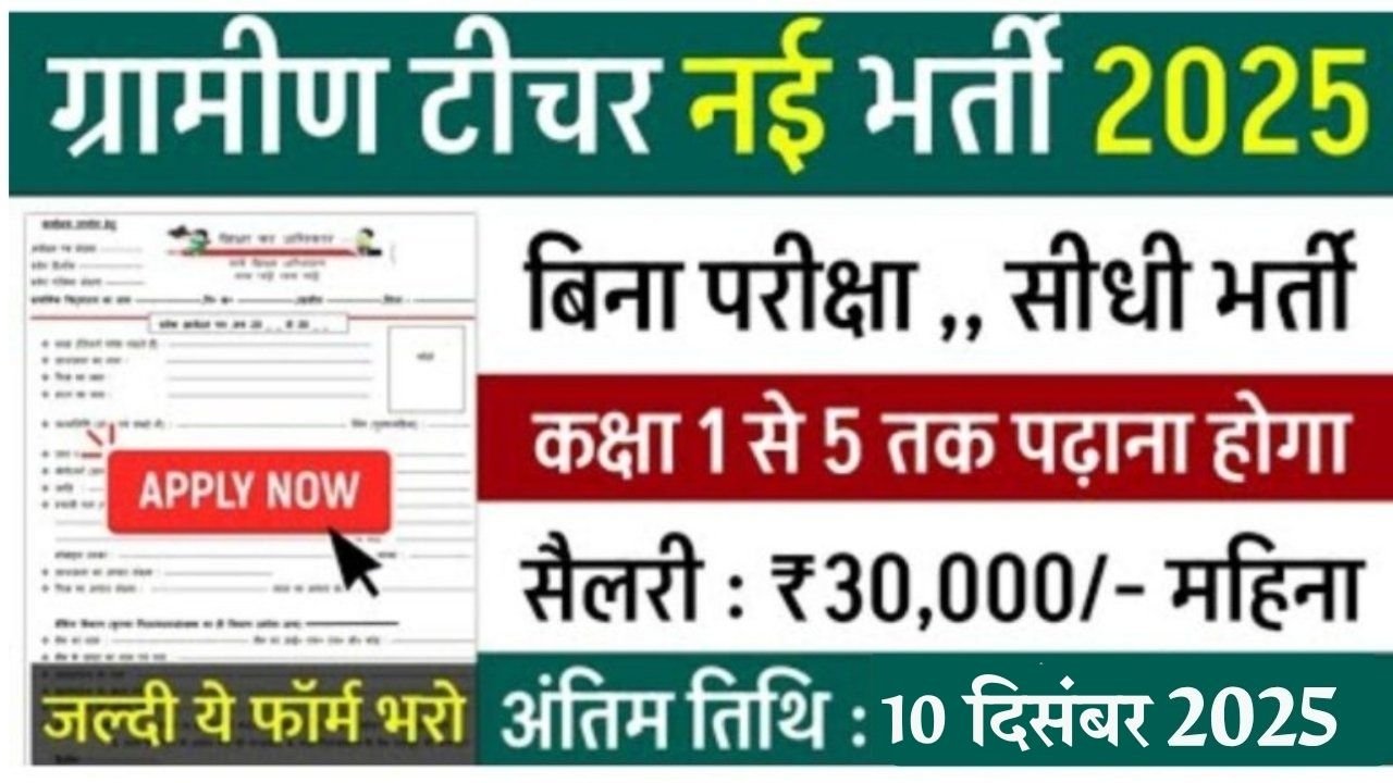 Gramin teacher vacancy schemes 2026